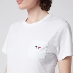 Loungewear|T-Shirts And Tops|Carhartt WIP Maison Kitsuné Women's Tricolor Fox Patch Pocket T-Shirt - White - M