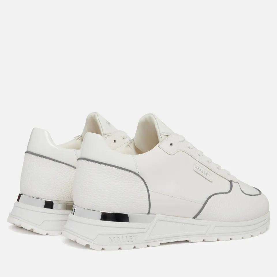 Trainers|Axel Arigato Mallet Men's Popham Lite Leather Blend White Silver Trainer - UK 7