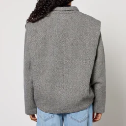 Jackets|Coats|Marant Etoile Drogo Herringbone Wool-Blend Jacket - UK 8