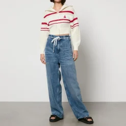 Jeans|Marant Etoile Jordy Whiskered Denim Wide-Leg Jeans - FR 36/UK 8