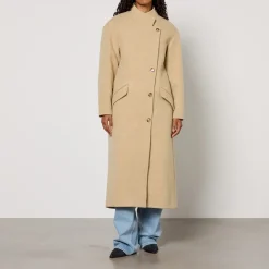 Jackets|Coats|Marant Etoile Lewina Wool-Blend Longline Coat - UK 8