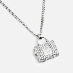 Jewellery|Dr. Martens Marc Jacobs Silver-Toned Pave Tote Pendant Necklace