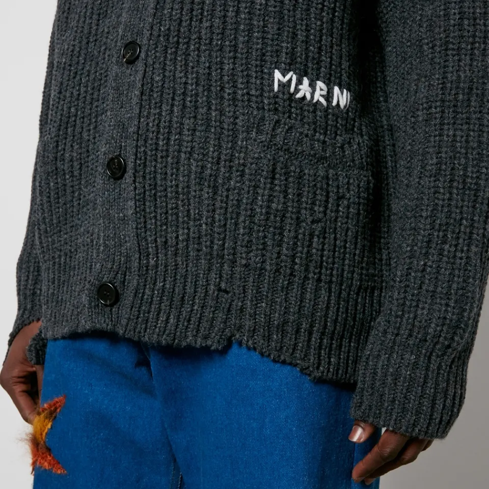 Cardigans|Knitwear|Dr. Martens Marni Shetland Distressed Wool Cardigan - IT 46/S