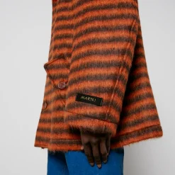 Jackets|Coats|Dr. Martens Marni Striped Brushed-Knit Coat - IT 46/S