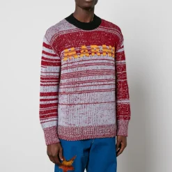 Knitwear|Dr. Martens Marni Striped Logo Intarsia Virgin Wool Jumper - IT 50/L