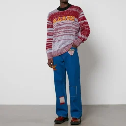 Knitwear|Dr. Martens Marni Striped Logo Intarsia Virgin Wool Jumper - IT 50/L