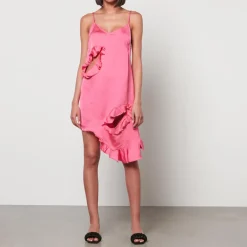 Dresses|Dresses|Stine Goya Marques Almeida Women's Slip Dress With Flounces - Pink - UK 6