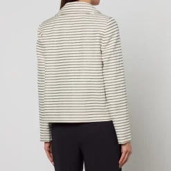Jackets|Coats|Dr. Martens Max Mara Studio Assuan Striped Cotton Ottoman Blazer - UK 6