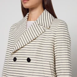 Jackets|Coats|Dr. Martens Max Mara Studio Assuan Striped Cotton Ottoman Blazer - UK 6