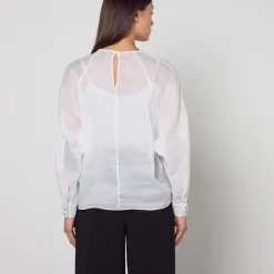 T-Shirts And Tops|Loungewear|Dr. Martens Max Mara Studio Edile Sheer Ramie T-Shirt - UK 10