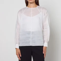 T-Shirts And Tops|Loungewear|Dr. Martens Max Mara Studio Edile Sheer Ramie T-Shirt - UK 10