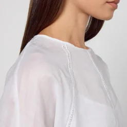T-Shirts And Tops|Loungewear|Dr. Martens Max Mara Studio Edile Sheer Ramie T-Shirt - UK 10