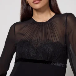 Dresses|Dresses|Dr. Martens Max Mara Studio Jader Semi-Sheer Silk Crepe Dress - UK 8