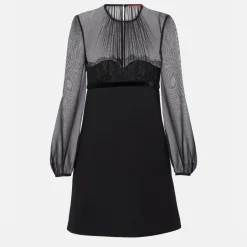 Dresses|Dresses|Dr. Martens Max Mara Studio Jader Semi-Sheer Silk Crepe Dress - UK 8