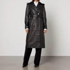 Jackets|Coats|Dr. Martens Max Mara Studio Magiaro Nappa Leather Trench Coat - 10