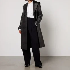 Jackets|Coats|Dr. Martens Max Mara Studio Magiaro Nappa Leather Trench Coat - 10