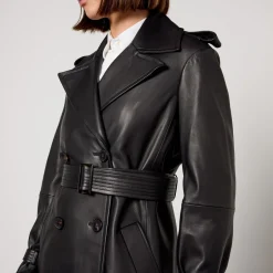 Jackets|Coats|Dr. Martens Max Mara Studio Magiaro Nappa Leather Trench Coat - 10