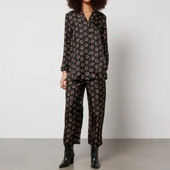 Trousers|Co-Ord Sets|Dr. Martens Max Mara Studio Torbole Cropped Silk Straight-Leg Trousers - UK 8