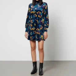 Dresses|Dresses|Dr. Martens MAX&Co Floral Velvet-Jersey Tunic Dress - XS