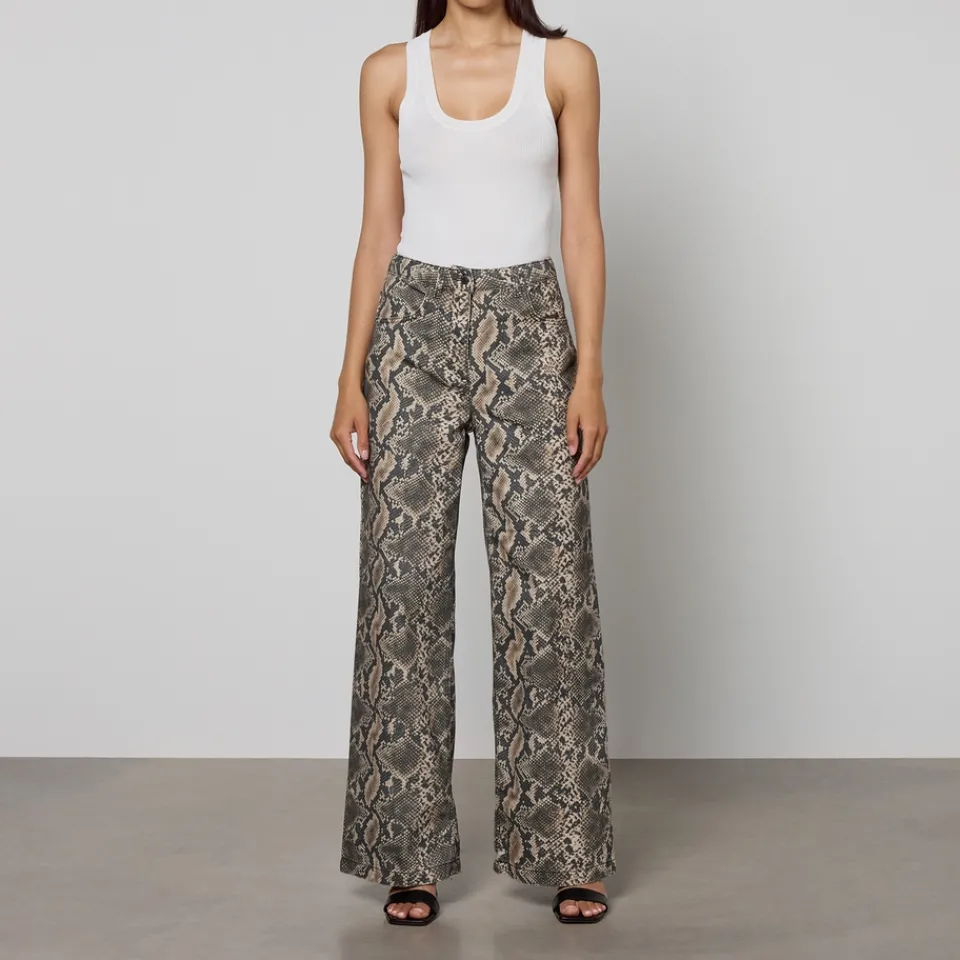 Trousers|Dr. Martens MAX&Co. Parure Snake-Print Cotton-Drill Trousers - UK 10