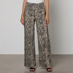Trousers|Dr. Martens MAX&Co. Parure Snake-Print Cotton-Drill Trousers - UK 10