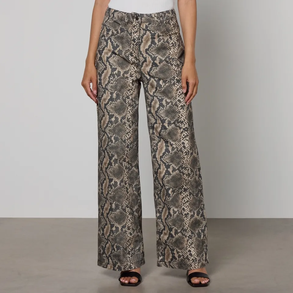 Trousers|Dr. Martens MAX&Co. Parure Snake-Print Cotton-Drill Trousers - UK 10