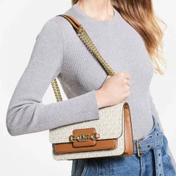 Bags|Dr. Martens MICHAEL Michael Kors Women's Heather Large Shoulder Bag - Vanilla/Acorn