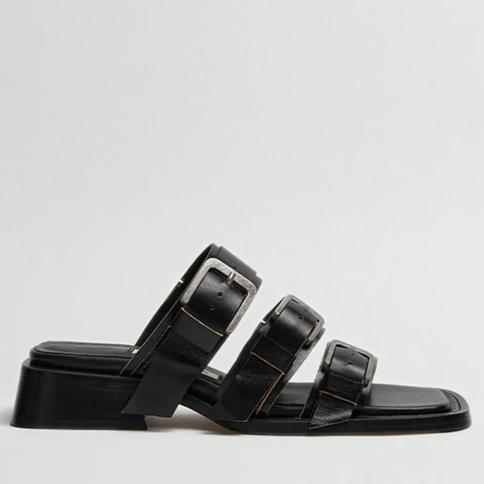 Heels|Dr. Martens Miista Women's Lordette Leather Block Heeled Sandals - UK 3