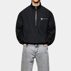 Loungewear|Sweatshirts|MKI MIYUKI ZOKU Seersucker Half-Zip Jacket - S