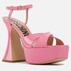 Heels|Sandals & Slides|Dr. Martens Moschino Women’s Patent Leather Platform Sandals - UK 4