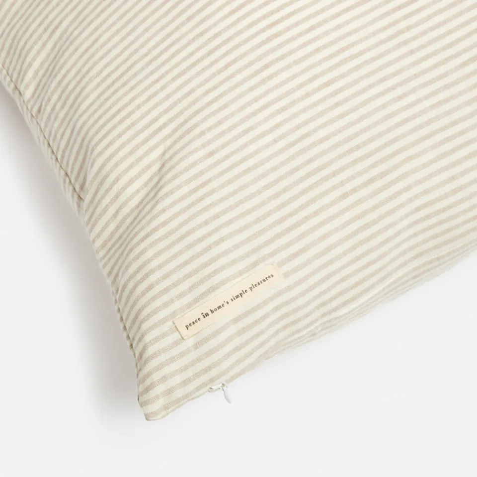 Bedroom|Home Textiles|ïn home Linen Cotton Stripe Cushion Cover - Natural - 75x50cm - Set of 2