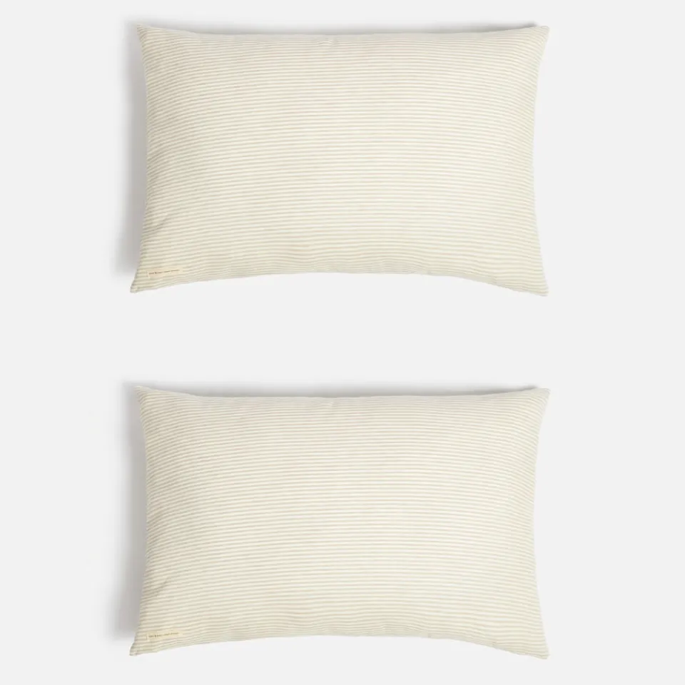Bedroom|Home Textiles|ïn home Linen Cotton Stripe Cushion Cover - Natural - 75x50cm - Set of 2