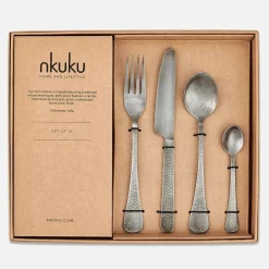 Dining|Dr. Martens Nkuku Huri Cutlery - Burnt Silver - Set of 16