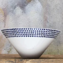 Dining|Nkuku Indigo Drop Serving Bowl - Medium