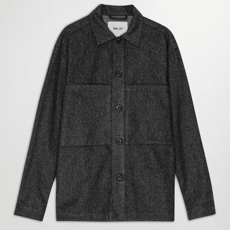 Shirts|Shirts|NN.07 Isak Wool-Blend Overshirt - M