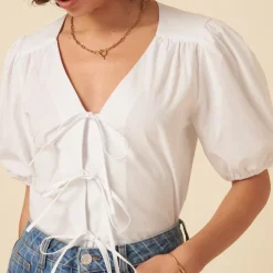 T-Shirts And Tops|Shirts And Blouses|Ganni Nobody's Child Bernadetta Organic Cotton-Poplin Blouse - UK 6