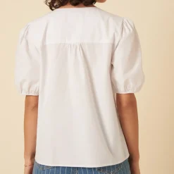 T-Shirts And Tops|Shirts And Blouses|Ganni Nobody's Child Bernadetta Organic Cotton-Poplin Blouse - UK 6