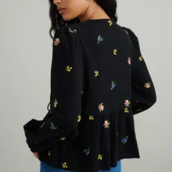 T-Shirts And Tops|Shirts And Blouses|Ganni Nobody's Child Bernice Cotton-Cloqué Blouse - UK 6