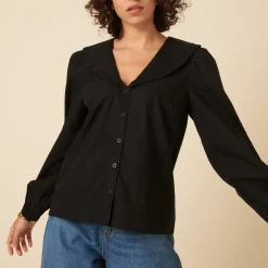 T-Shirts And Tops|Shirts And Blouses|ROTATE Birger Christensen Nobody's Child Emmie Cotton-Poplin Blouse - UK 6