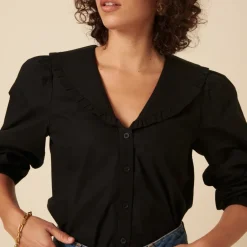 T-Shirts And Tops|Shirts And Blouses|ROTATE Birger Christensen Nobody's Child Emmie Cotton-Poplin Blouse - UK 6