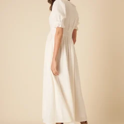 Dresses|Dresses|Ganni Nobody's Child Flossie Plain Cotton-Seersucker Dress - UK 12