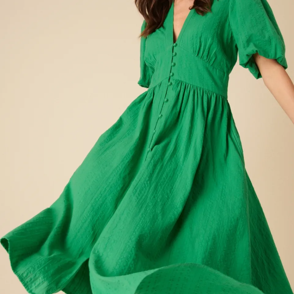 Dresses|Dresses|Hunza G Nobody's Child Starlight Plain Cotton-Seersucker Dress - UK 6