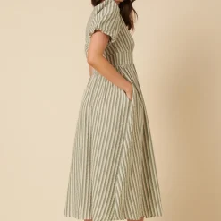 Dresses|Dresses|Nobody's Child Starlight Striped Cotton-Seersucker Dress - UK 12