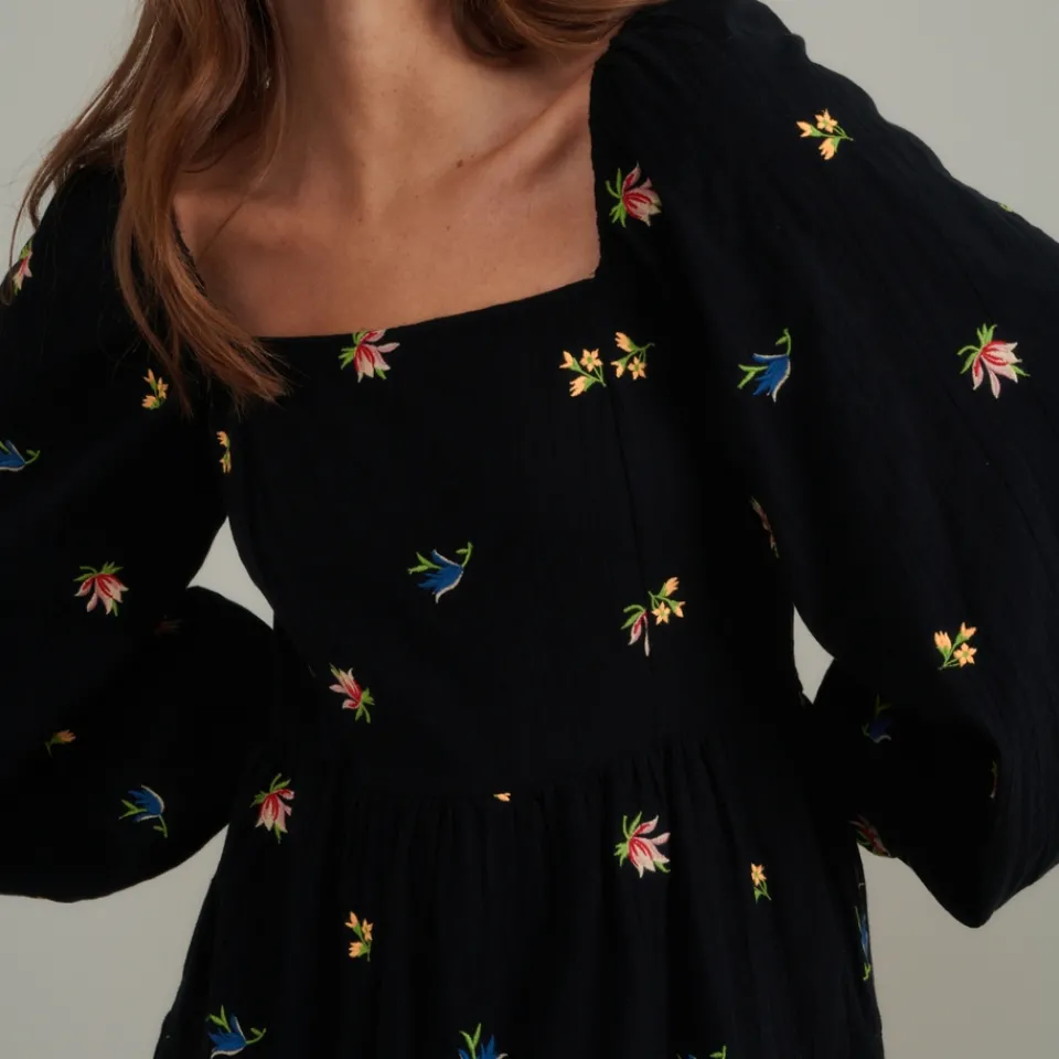 Dresses|Dresses|Nobody's Child Whitley Floral-Embroidered Cotton Mini Dress - UK 6