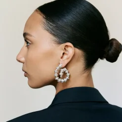 Jewellery|Pearl Octopuss.y Spiral Silver-Plated Hoop Earrings