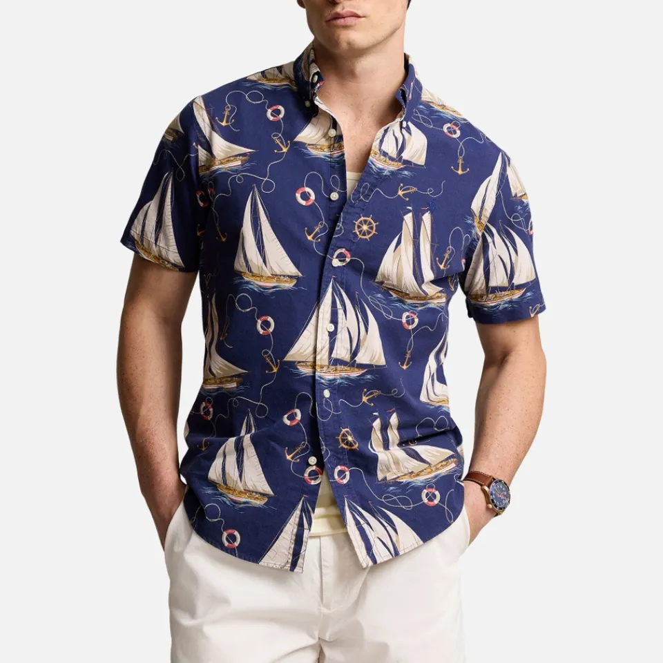 Shirts|Shirts|Polo Ralph Lauren Anchor Cotton-Poplin Custom Slim Fit Shirt - S
