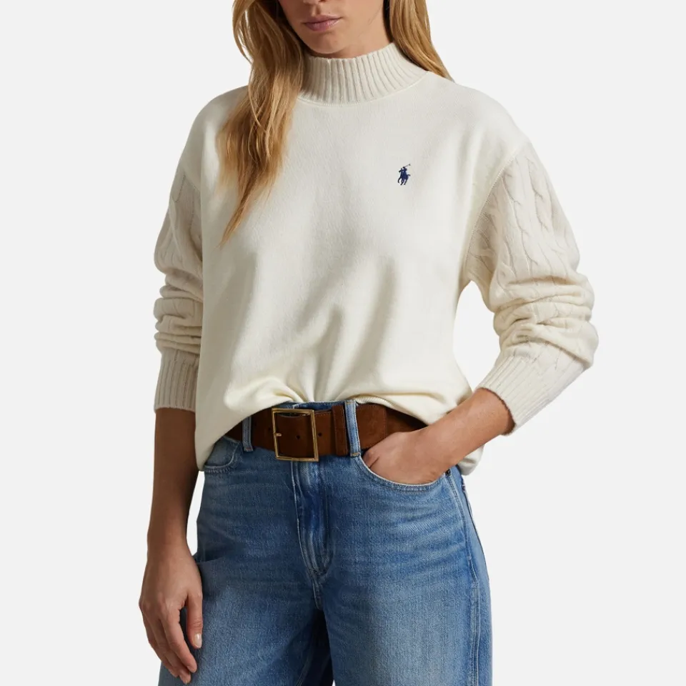 Loungewear|Sweatshirts|Dr. Martens Polo Ralph Lauren Cable-Knit Sleeve Cotton-Jersey Sweatshirt - S
