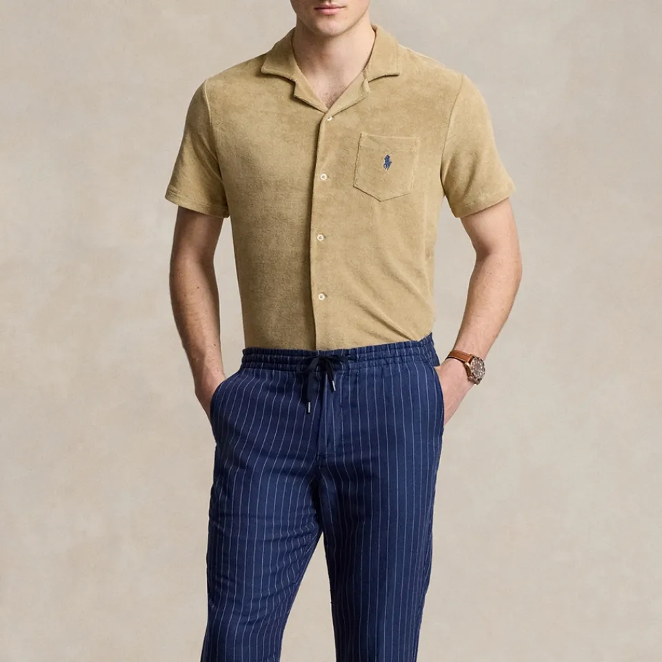 Shirts|Shirts|Polo Ralph Lauren Cotton-Blend Terry Slim-Fit Shirt - S