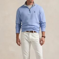 Sweatshirts|Polo Ralph Lauren Cotton-Blend Jersey Half-Zip Sweatshirt - L
