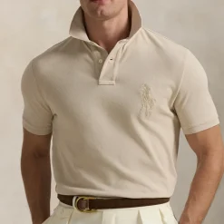 Polo Shirts|Polo Ralph Lauren Custom Slim Fit Tonal PP Cotton Mesh Polo Shirt - S